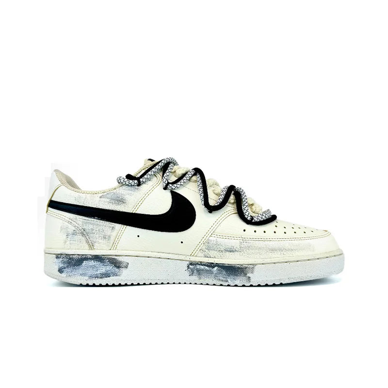 Custom Sneakers Nike Court Vision 1 Low "Eye of God 2.0" Distressed Splatter Men's SkateboardingSneakers