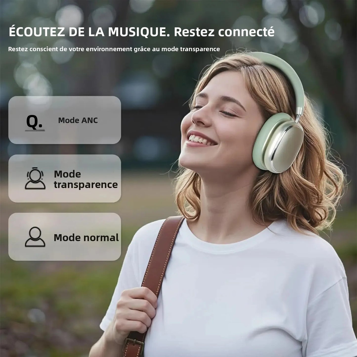 Hybrid Active Noise Cancelling Headphones with Knob Control 65H Playtime Over Ear Headphones Wireless Bluetooth 6.0 Hi-Res Audio