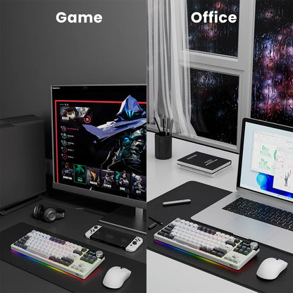 RK ROYAL KLUDGE S85 TFT Color Screent Mechanical Keyboard Tri Mode Wireless 85 Keycaps Hot-Swappable Gamer Keyboard RGB Backlit