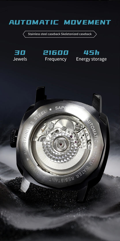 SEAKOSS 100m Diving Men GMT Automatic Mechanical Watches 1963 Clock 2557 Seagull Movement Super Luminous Sapphire Wristwatches