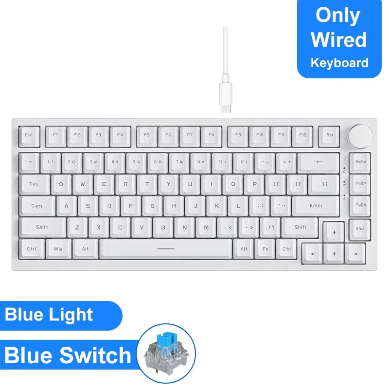 AJAZZ AK820 / AK820Pro Gaming Mechanical Keyboard 75% 82 Keys Wired Single Mode/Bluetooth Wireless Gamer Keyboard for Laptop PC