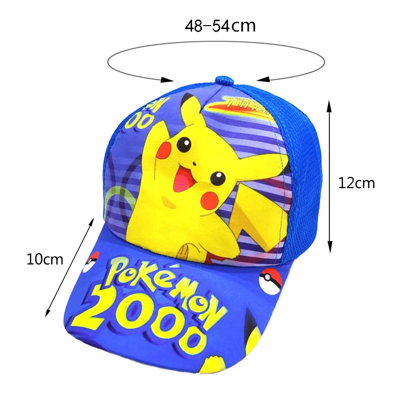 Kreslená baseballová čepice s motivem Pokémona Pikachu, nastavitelná, Pokemon Cosplay, Hip Hop, pro děti, dívky i chlapce, anime postavičky, hračky, dárky pro děti