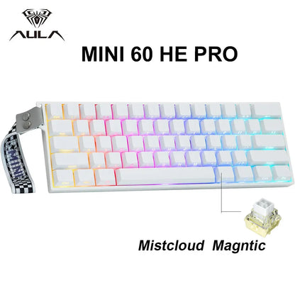 AULA Mini60 HE/Pro/Max 60% Magnetic Switch Keyboard RGB Tri Mode Wireless Mechanical Keyboard 8000Hz 0.01mmRT for Pc Gamer Gifts
