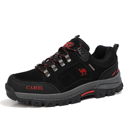 Suede Leather Men Hiking Shoes Outdoor Trail Trekking Sneakers Men Non-slip Breathable Climbing Shoes Men Mountain Sports Shoes