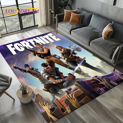 2025 New Style Fortnite-e Cartoon Rug Carpet for Living Room Bedroom Decor, Floor Mat Non-slip Decoration for Sofa Doormat Kids