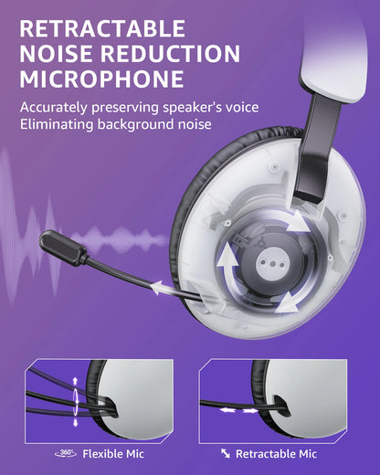 Acincai BL500 Wireless Gaming Headset with Mic for PS5,PS4,PC,Bluetooth Gaming Headphones and microphone