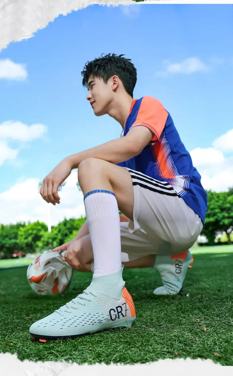 TF Long Stud Training Football Cleats Wear Resistant Breathable Firm Ground Outdoor Match Training Sports Footwear