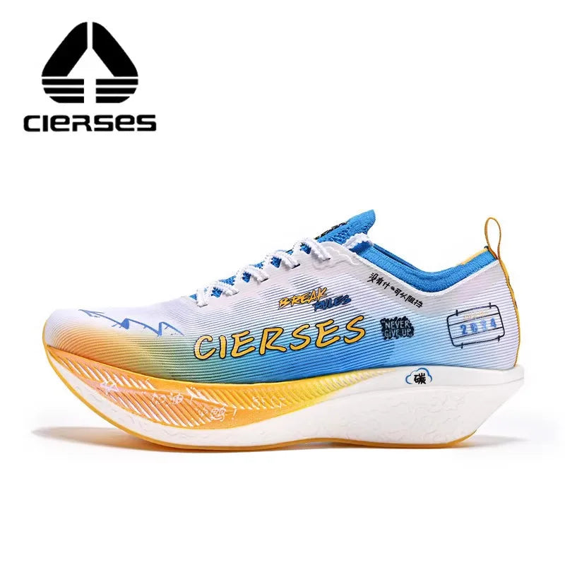 CIERSES Carbon Fiber Plate Marathon Running Racing Shoes Men Professional Stable Support Shock-Relief Rebound Training Shoes