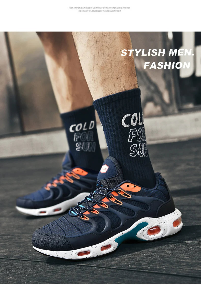 Men's air cushioned running shoes, marathon sports, breathable and lightweight, women's comfortable and non slip casual shoes