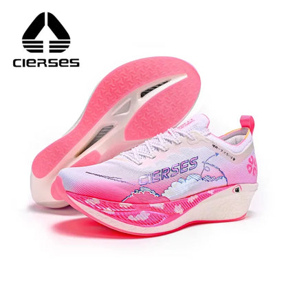 CIERSES Carbon Fiber Plate Marathon Running Racing Shoes Men Professional Stable Support Shock-Relief Rebound Training Shoes