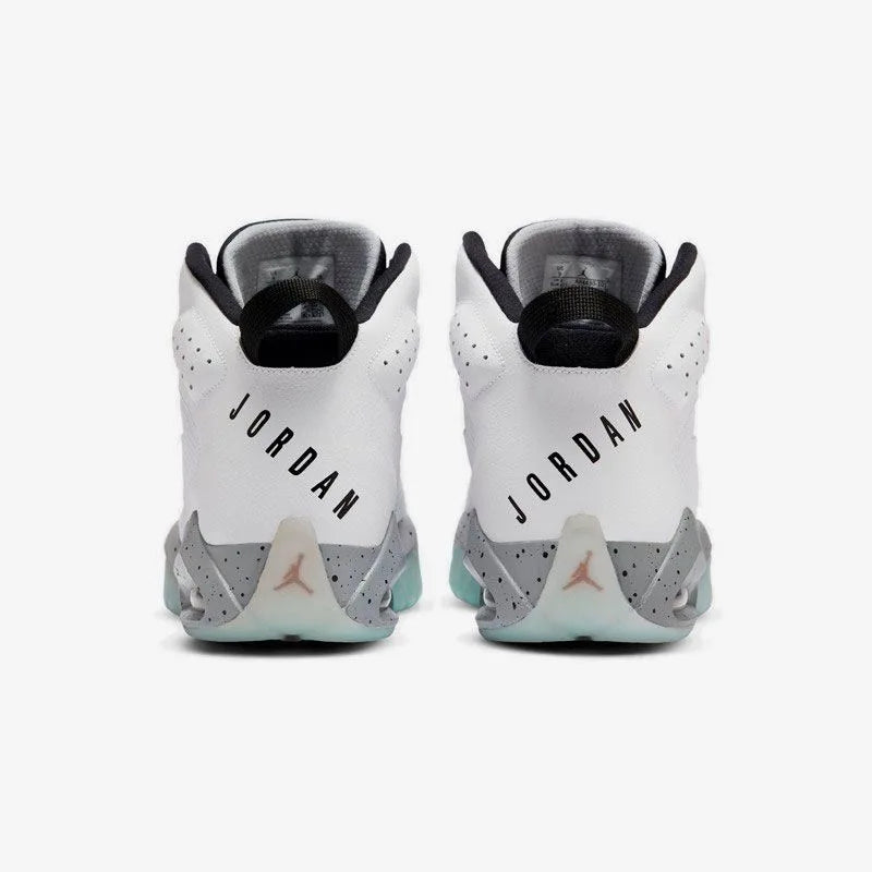Jordan Lift Off Simple and Versatile Shock-Absorbing, Non-Slip, Wear-Resistant Mid-Top Retro Basketball Shoes for Men, White and Gray Ar4430-101