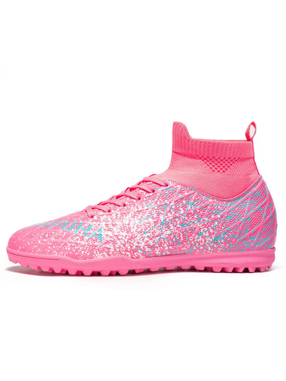 TF Soccer Shoes For Kids Youth PU Fabric Upper Rubber Sole Wear-resistant Non-slip Training Football Boots