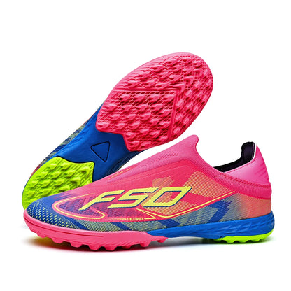 Professional TF Soccer Boots Unisex Youth Adult PU Fabric Upper Rubber Sole Non-slip Training Cleats
