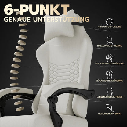 Gaming chairs, office chairs, desk chairs, and swivel chairs. Made with breathable fabric, equipped with 360° swivel casters and seats for easy movement, and featuring soft and comfortable cushions.