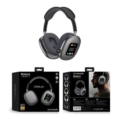 Wireless Bluetooth Headset with RGB Digital Display Screen Card Reader Headset Long Battery life High-fidelity Earphones