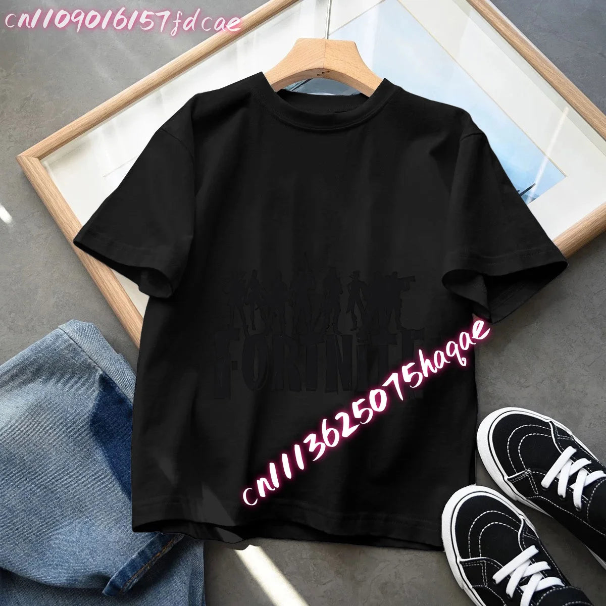 Fortnites Kids Black Cotton T-Shirt Fortress Night Baby Short Sleeve Tees Shirt Cartoon Boy Girl Summer Clothes Kawaii Tops Gift