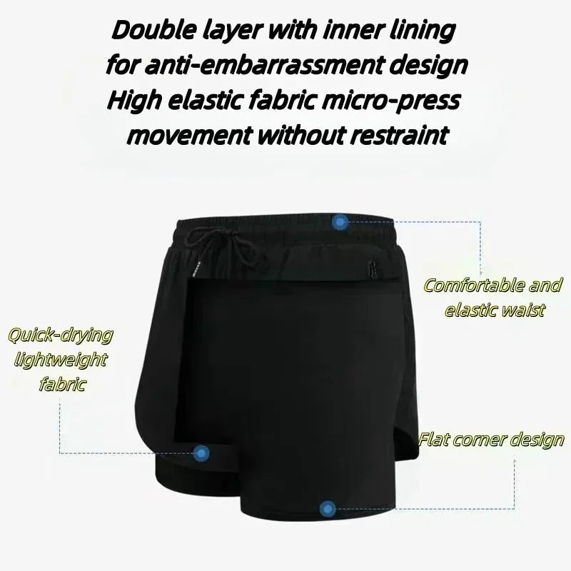 2025 Dragon Ball Majin Buu Anime Men Shorts Streetwear Summer Workout Pants Sportswear Fitness Double-layer Quick Dry Beach Pant