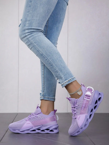 Hot Sale Fashion Purple Casual Sneakers Women Men Blade Running Shoes Big Size 48 Light Breathable Sports Shoes Men Mesh Sneakers