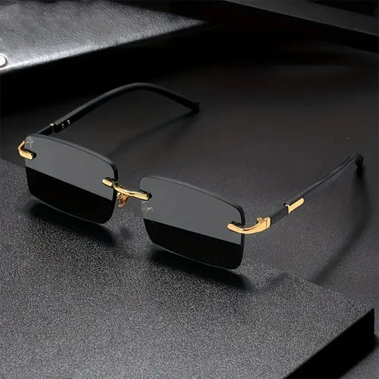 Rimless Sunglasses Rectangle Fashion Popular Women Men Shades Small Square Sun Glasses For Female male Traveling Oculos