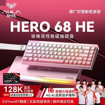 AULA HERO68 HE Magnetic Switch Keyboard Rapid Trigger 8K Polling Rate Esports Gaming Keyboard RGB Wired Mechanical Keyboard