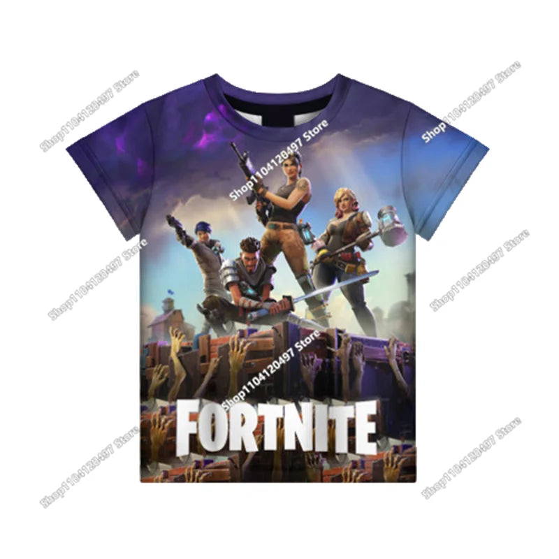 Summer Fashion Fortnite Mascot 3D Print Kids T-Shirt Casual T-shirt Boys Girls Unisex Children's Clothing T-shirt Tops