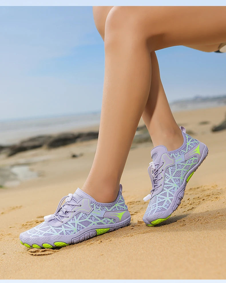 New Barefoot Wading Shoes Men and Women Mesh Quick-Drying Beach Shoes Outdoor Non-Slip Swimming Shoes Unisex Water Sports Shoes