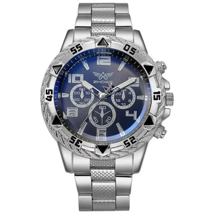 High Quality Stainless Steel Watchband Men Wristwatch Luxury Casual Quartz Watch Large Dial Business Watch