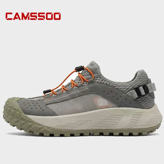 CAMSSOO vandresko til mænd, åndbare sommersko med skridsikker sål, løbesko til rejser, outdoor-sport, stødabsorberende casual støvler og off-road sko
