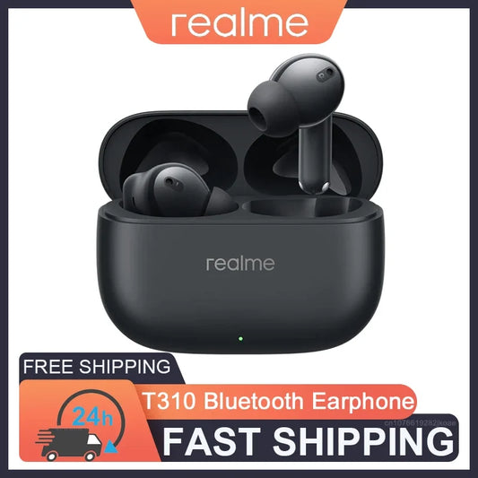 realme Buds T310 Earphones 46dB Active Noise Cancelling HiFi Wireless Headphones Bluetooth 5.4 Game Music Headset Long Standby