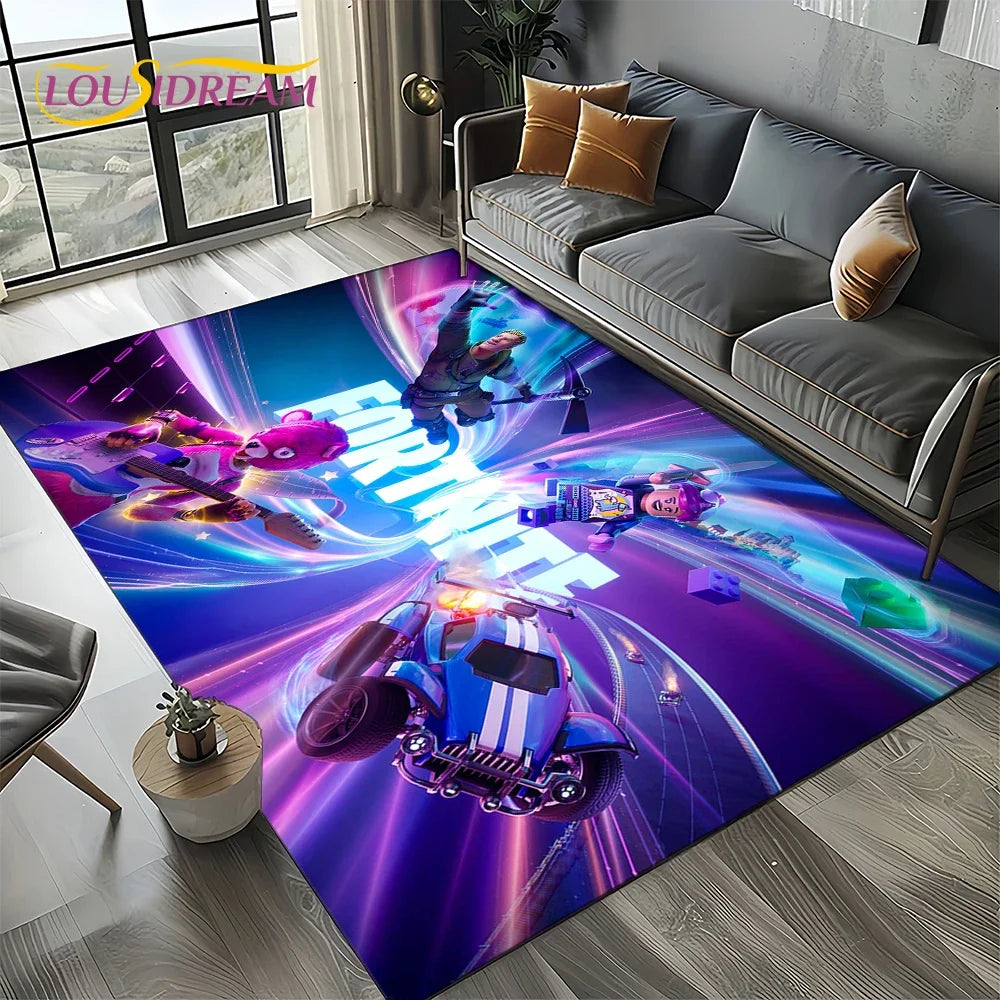 2025 New Style Fortnite-e Cartoon Rug Carpet for Living Room Bedroom Decor, Floor Mat Non-slip Decoration for Sofa Doormat Kids