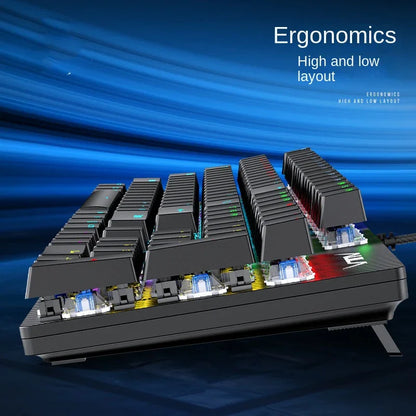 Wired Mechanical keyboard Gamer USB Keyboards gaming Backlit Musical 100% Computer 104 keys keyborad Ergonomic Pc key board