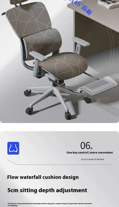 Office Chair Gaming Desk Ergonomic Computer Adjustable Armrests 3D Headrest Chair Lift Chair Back Can Tilt Back with Foo Pedals