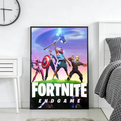 F-FORTNITES-ES Online Game Poster Stickers Art Print Retro Vintage Wall Decor HD Living Room Home Office Gift Occasion