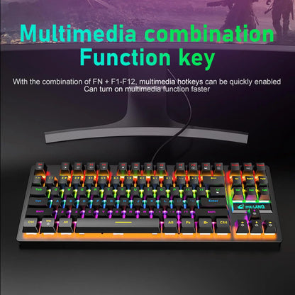 USB Mechanical Gaming Keyboard, Anti-ghosting Detachable Panel, Rainbow Backlit, Gamer for Gaming Computer Desktop PC Compact