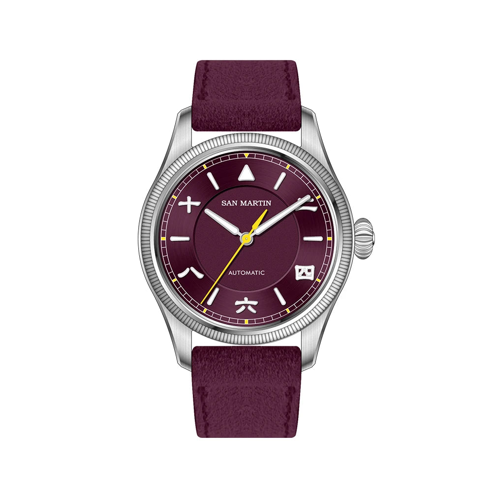 San Martin 39.5mm Men Pilot Watch YN55 Automatic Mechanical Aviation Watches Chinese Style Original Design SN0033 Field Reloj