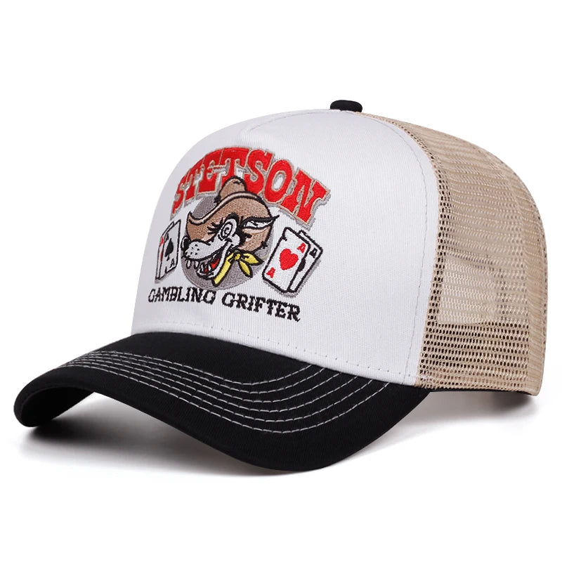 2025 Personalized New Baseball Hat STETSON Wolf Head Poker Truck Hat Street HipHop Hat Daily Casual Wear Sunshade Net Hat Unisex