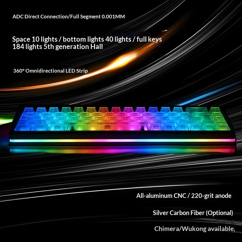 New Everglide AE68Pro Siren Magnetic Axis Gaming Keyboard Original Double Lamp Position RT0.001MM/ADC Direct Connection Keyboard