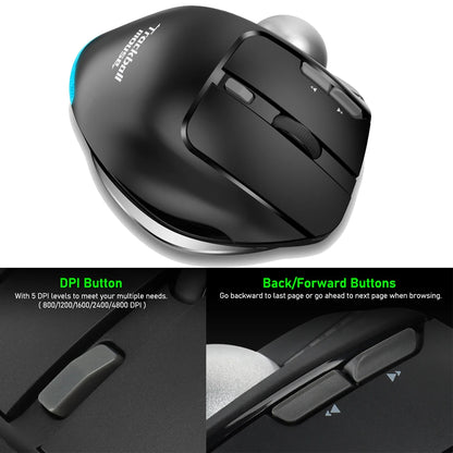 Lefon F33/F26C/F35B Trackball Mouse/Bluetooth Ergonomic Mouse 2.4G Wireless Rechargeable Rollerball Mice for PC Office Drawing