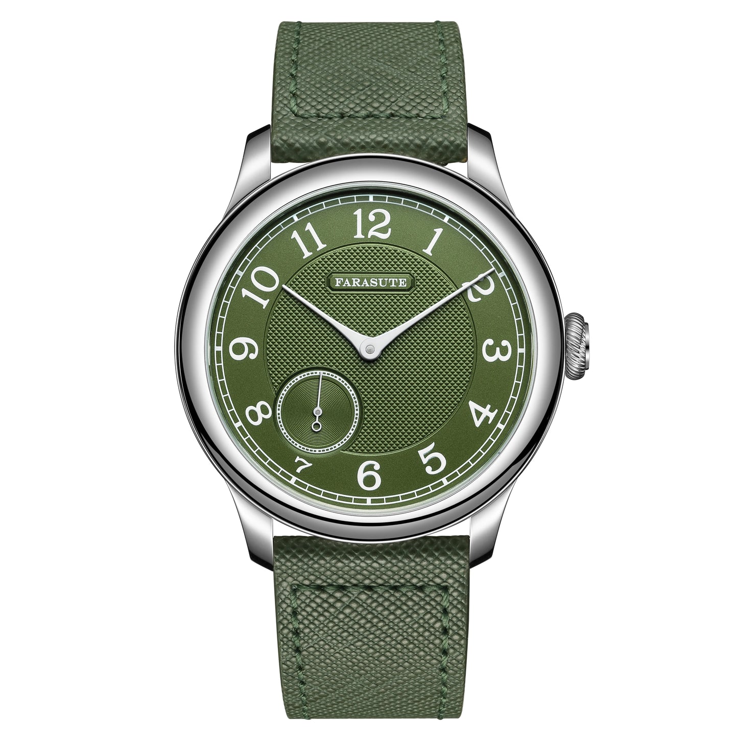 FARASUTE NEW Machinery Men Watch Salmon Dial St17 Manual Mechanical Watch Small Second Vintage Bonklip Bracelet