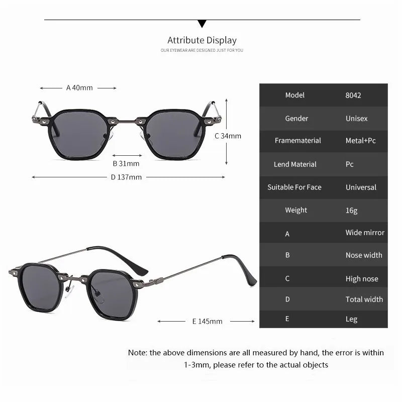 2025 Small Square Sunglasses Riding Driving Sun Glasses Women Men Brand Designer Metal Frame Eyewear Shades Oculos De Sol UV400