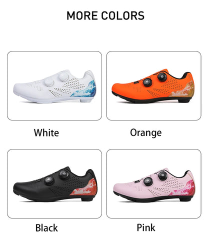 Professional Men's Road Cycling Sneakers, Bike Shoes with SPD MTB Sole, Flat Racing Speed Trail Mountain Bicycle Footwear, Pedal Sports