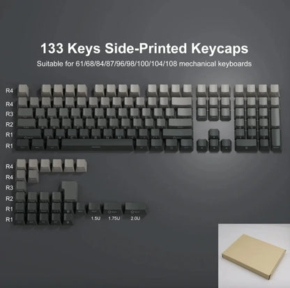 2025 Original Daylight Keycaps PTB Translucent, Side-engraved Oem 136 Keys, Customized To Fit 60/84/98/108 Mechanical Keyboards.