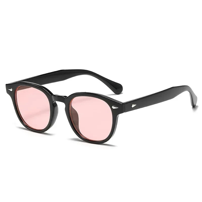 JNPCXI Quality New Retro Round Sunglasses Women Fashion Rivets Decoration Shades UV400 Men Punk Leopard Sun Glasses