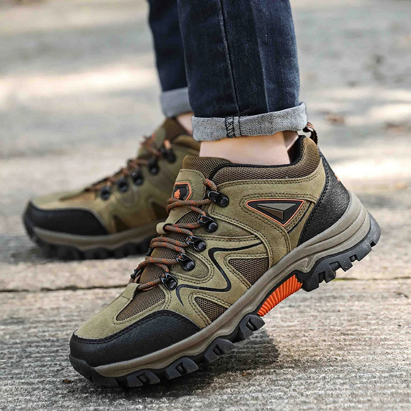 Men's Hiking Shoes All-Terrain Outdoor Sports Shoes Breathable Wear-Resistant Mesh Non-Slip Hiking Shoes Outdoor Cycling Shoes