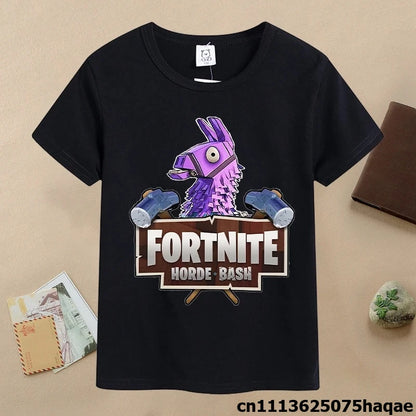 Summer Fortnite Children T-shirt Cartoon Game Figure Printed T-shirt Boys Casual Sports T-shirt Short Sleeves Kids Clothing