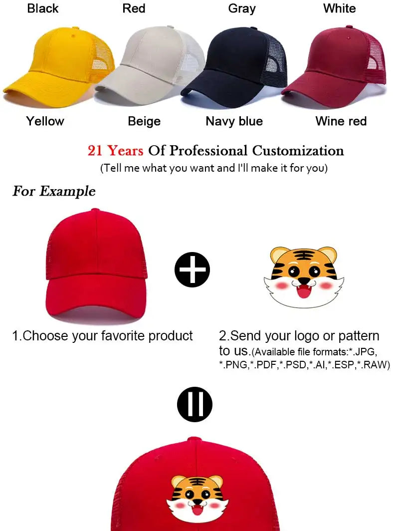 Wholesale Hat Baseball Caps Men's  Casual Caps Women's Mesh Hats Unisex Hats Custom Logo Hat Embroidered Hats