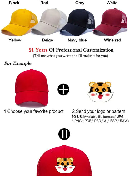 Wholesale Hat Baseball Caps Men's  Casual Caps Women's Mesh Hats Unisex Hats Custom Logo Hat Embroidered Hats