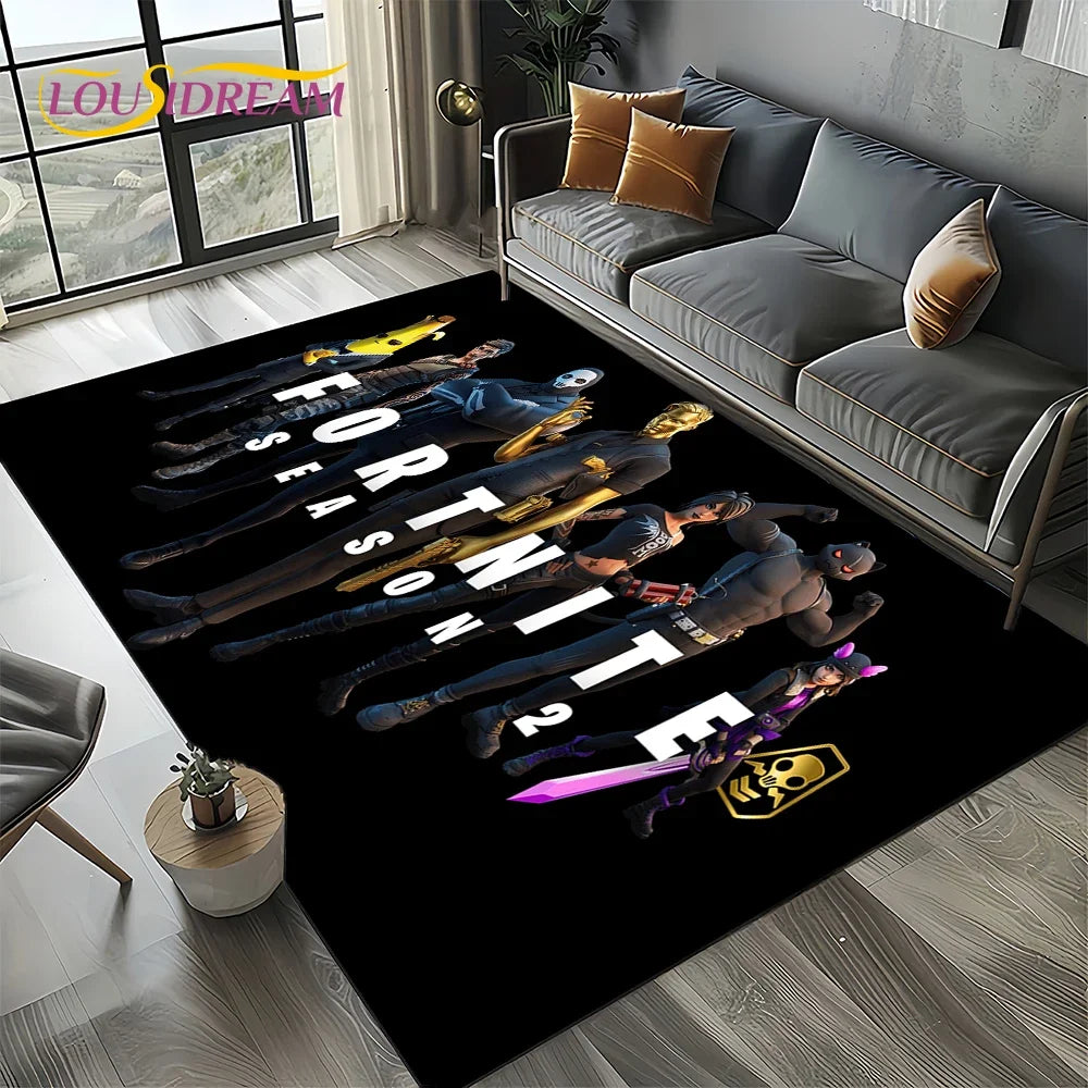 2025 New Style Fortnite-e Cartoon Rug Carpet for Living Room Bedroom Decor, Floor Mat Non-slip Decoration for Sofa Doormat Kids