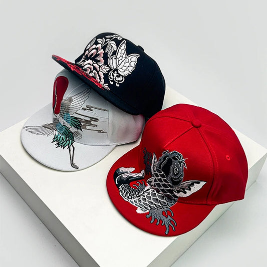 China Chic Pattern Embroidery Baseball Hats Breathable New Unisex Ethnic Style Peaked Caps Versatile Sunshade Hip Hop Fashion