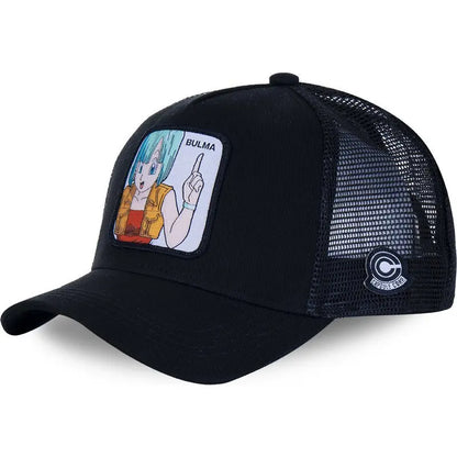 New Dragon Ball Son Goku Cap Summer Travel Peaked Cap Men's Embroidery Hip-Hop Cap Style Sun Visor Adjustable Trucker Mesh Cap
